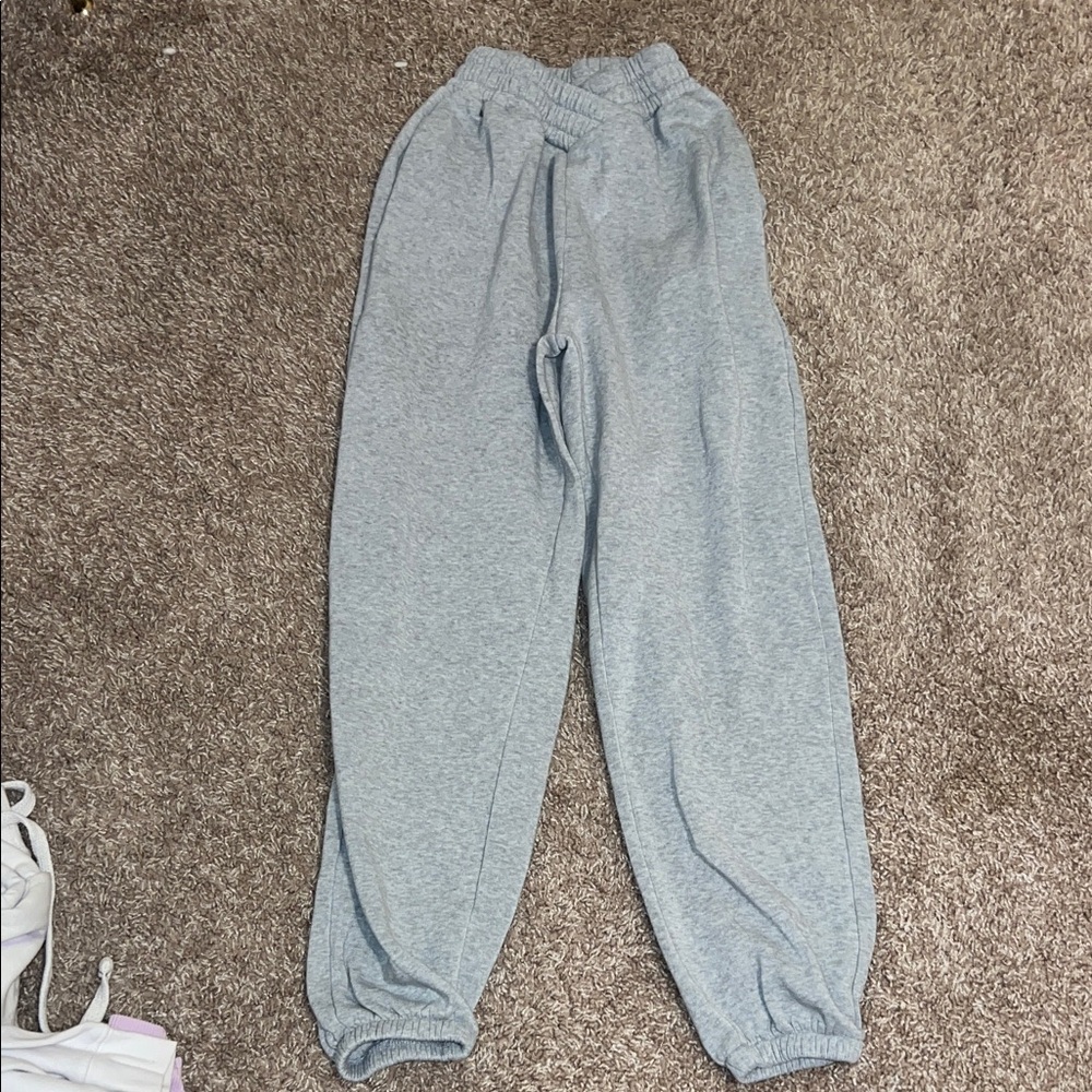 grey crossover waist jogger sweatpants